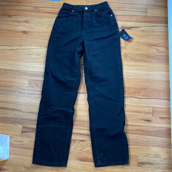 Organic High Waist Straight Fit Denim Amalie Star x NA-KD, Black - Picture 1 of 5